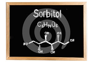 Blackboard with the chemical formula of Sorbitol