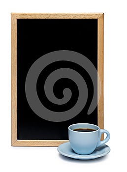 Blackboard and coffee