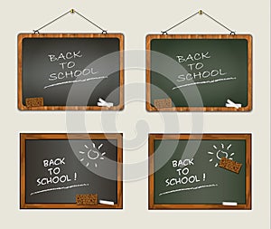 Blackboard collection back to school wood frame