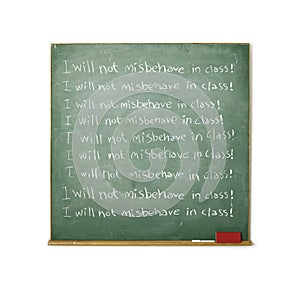 Blackboard with a discipline message written on it photo