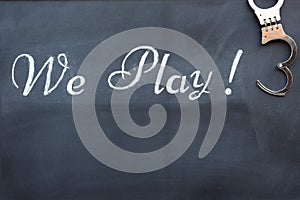 Blackboard with game message