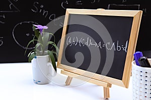 Blackboard with hand written Relations and Functions