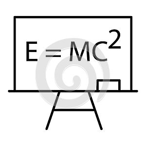 Lavagna icona magro contorno stile. formazione scolastica Università fisica matematica 