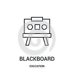 blackboard icon vector from education collection. Thin line blackboard outline icon vector illustration