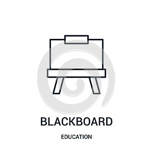 blackboard icon vector from education collection. Thin line blackboard outline icon vector illustration