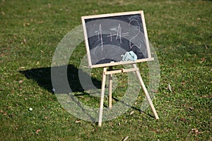 Blackboard with math outdoors