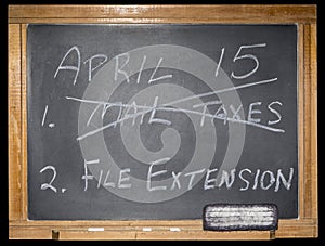 Blackboard message income tax financial deadline