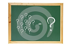 Blackboard with Question Marks