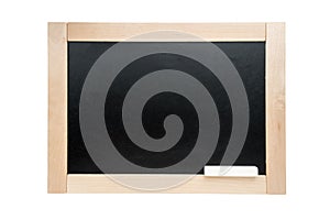 Blackboard. School Board in wooden frame isolated on white background