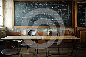 Blackboard scientific formulas. Generate Ai