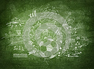 Blackboard soccer concept