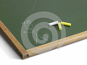 Blackboard and stick man