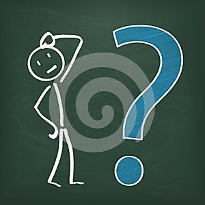 Blackboard Stickman Big Question