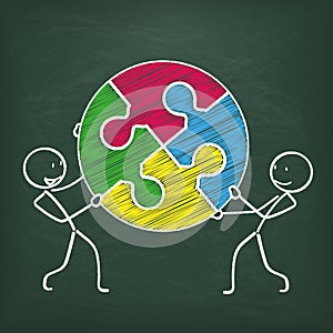 Blackboard Stickman 2 Circle Puzzle