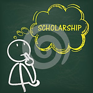 Blackboard Stickman Thinking Scholarship