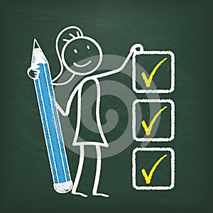 Blackboard Stickwoman Checklist