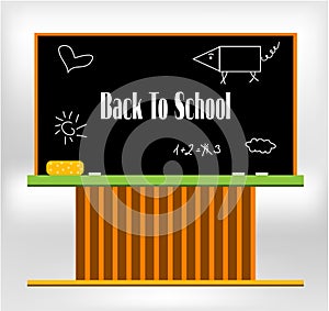 Blackboard with text Back to school