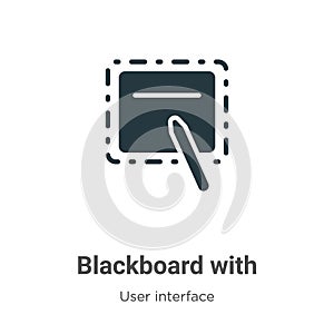 Blackboard with vector icon on white background. Flat vector blackboard with icon symbol sign from modern user interface