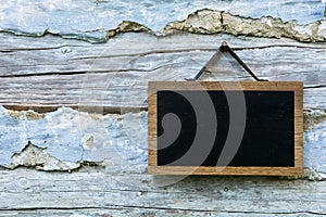 Blackboard and wooden walls