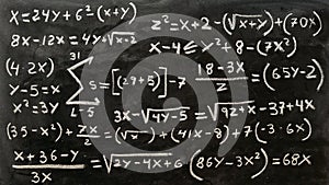 Blackboard written math operations