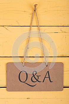 Blackboards with inscription `Q&A`