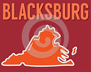 Blackburg Virginia with red background photo