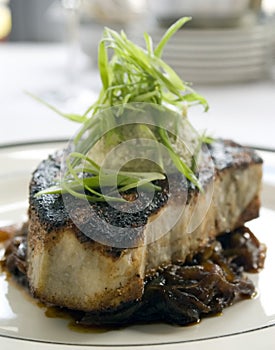 Blackened swordfish steak