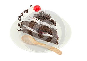 Blackforest cake on white background