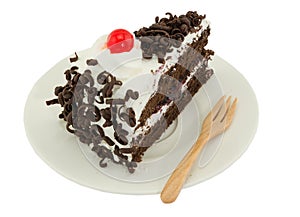 Blackforest cake on white background