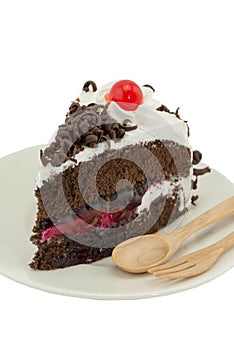 Blackforest cake on white background