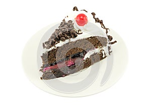 Blackforest cake on white background