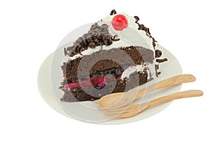 Blackforest cake on white background