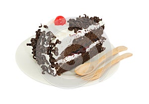 Blackforest cake on white background