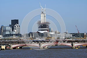 The Blackfriars Bridge over River Thames in London, England, Europe