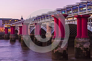 Blackfriars purple pillars