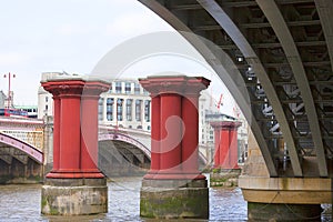 Blackfriars Railway Bridge on the river Thames, London, United Kingdom