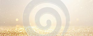 Blackground of abstract glitter lights. gold and silver. de focused. banner