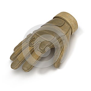 Blackhawk military tactical glove leather. US Soldier gloves on white. 3D illustration