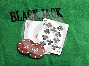 Blackjack with betting chips