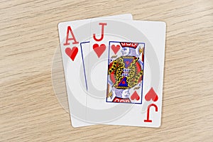 Blackjack casino playing poker cards