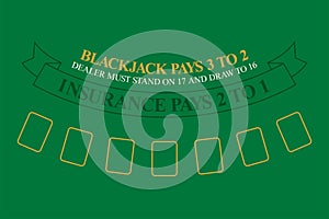 Blackjack table. top view