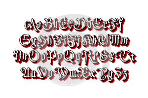 Blackletter gothic script hand-drawn font