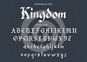 Blackletter gothic script hand-drawn font.