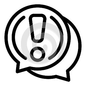 Blacklist chat attention icon, outline style
