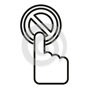 Blacklist click icon outline vector. Digital virus