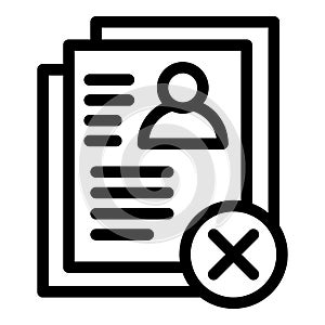 Blacklist documents icon, outline style