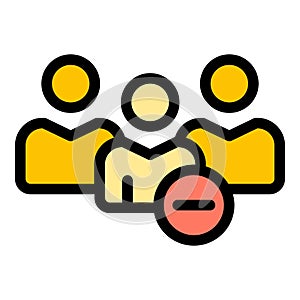 Blacklist group block icon vector flat