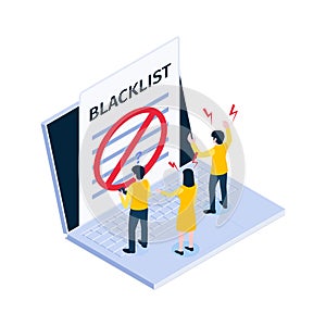 Blacklist Isometric Icon