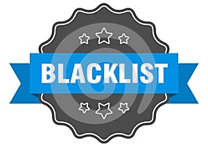 blacklist label. blacklist isolated seal. sticker. sign