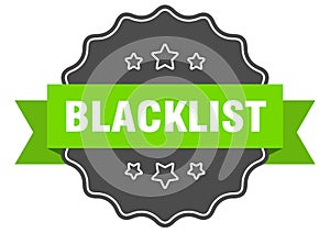 blacklist label. blacklist isolated seal. sticker. sign